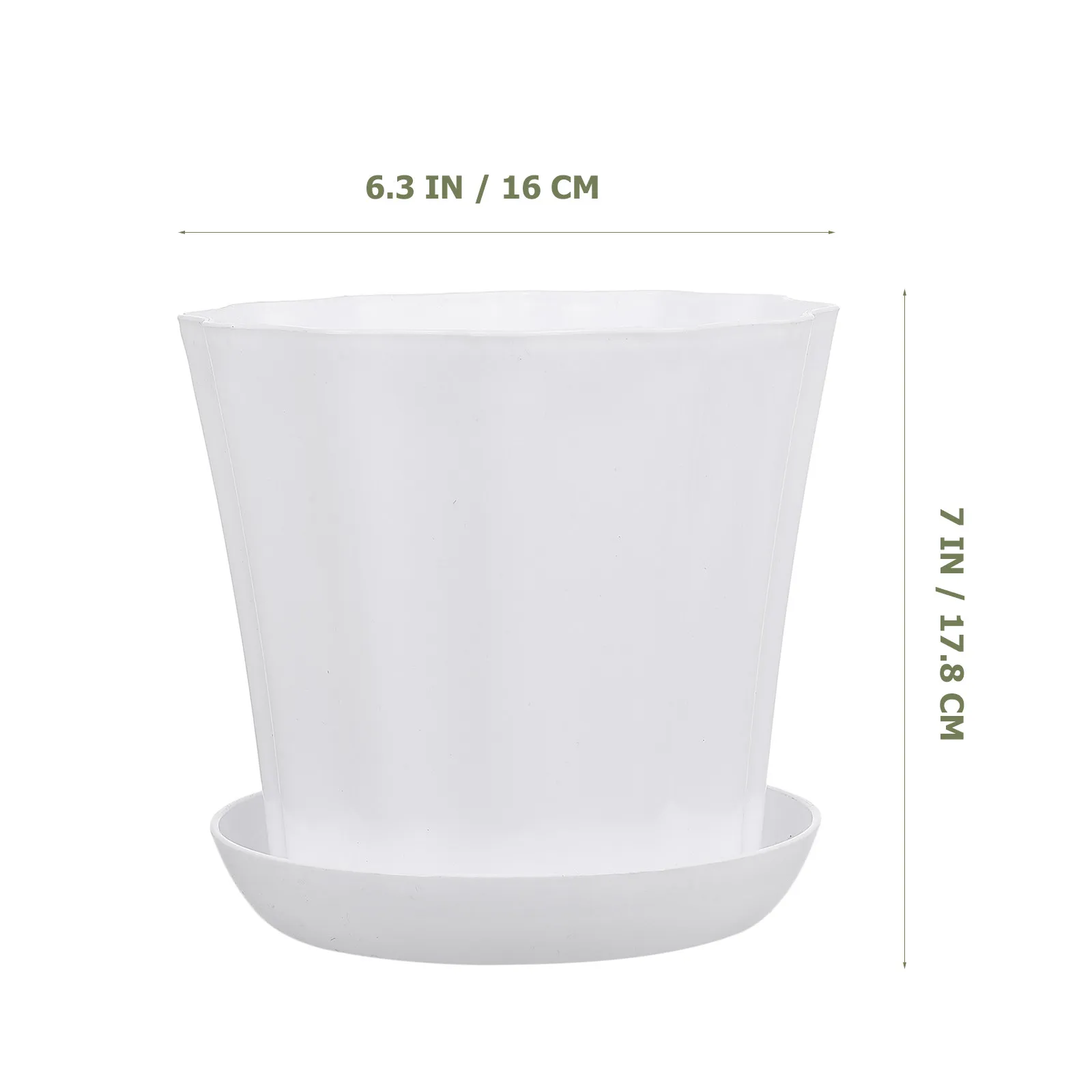 Wave Edge Flower Pot Set 2pcs Plastic Succulent Planter with Drainage Holes for Indoor Outdoor Use