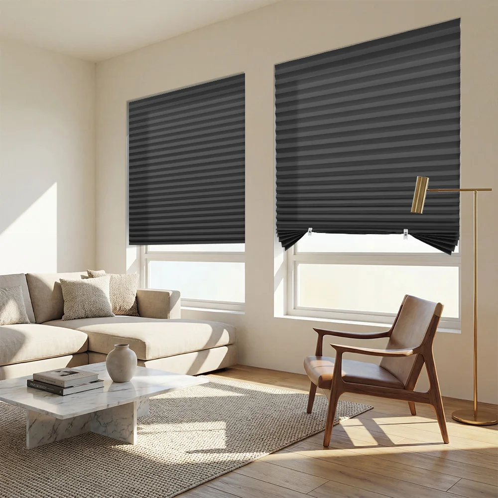 Light Filtering Simple Pleated Blinds for Windows Door, Shades for Home /Nursery/ Bedroom/ Kitchen Darkening Blind Pleated Shade