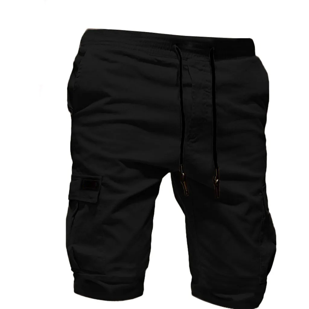 Casual Sport Cargo Shorts Solid Color Trunks Sweatpants Drawstring Loose Men's Pant Shorts Athletic Shorts Pantalones Cortos