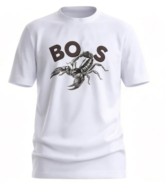 2026 Retro Scorpion Pattern T-shirt For Male Classic Round Neck Short Sleeve Top, Lightweight Comfort Daily Outfit Tees For Guys