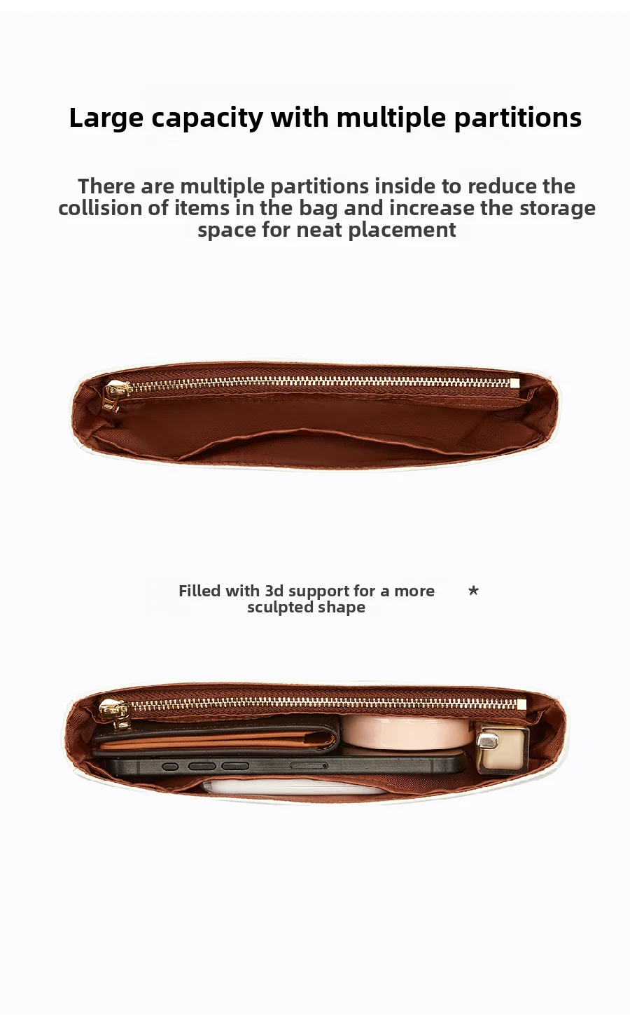 Bag Organizer Insert For Lv Eva Bag Lightweight Bag Insert Storage Dupont Paper Bag Support High-end Waterproof Bag Accessories