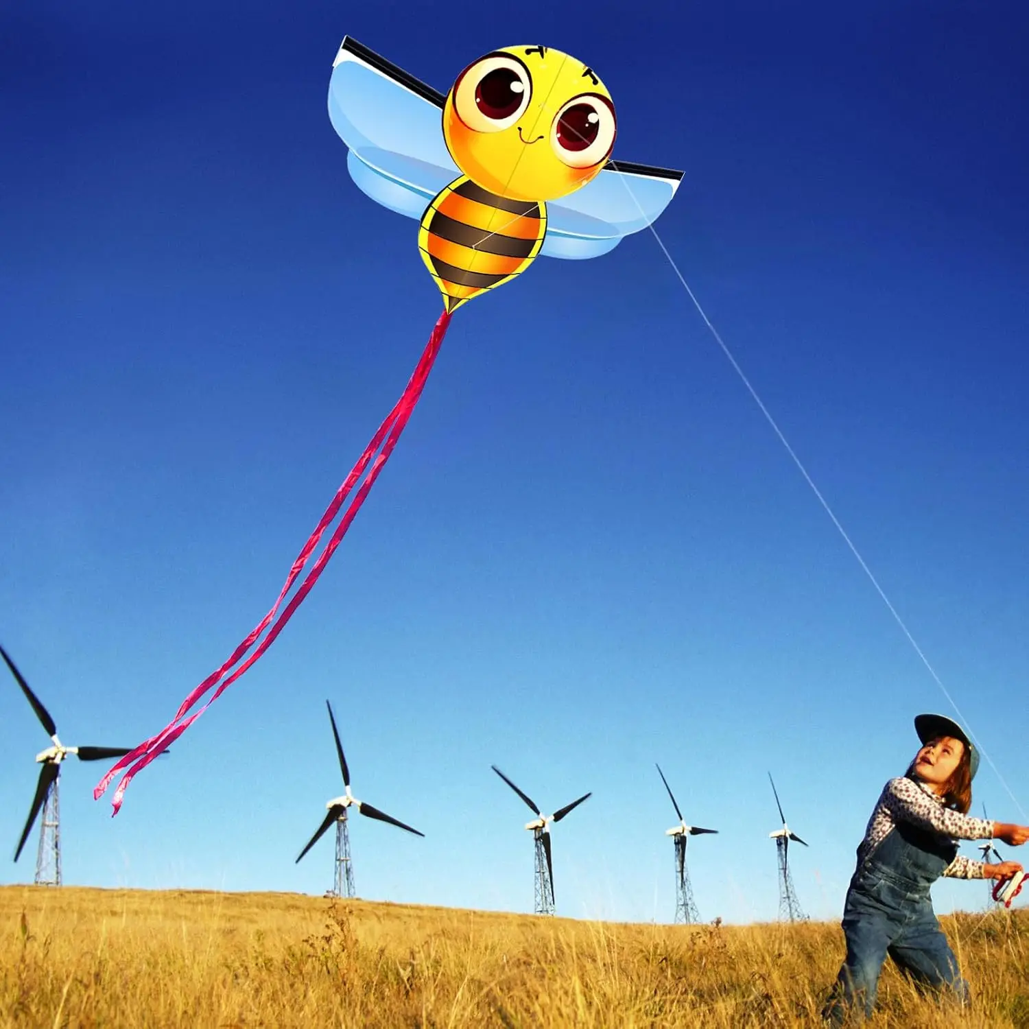 جديد في الهواء الطلق متعة الرياضة لطيف النحل طائرة ورقية للمبتدئين الطائرات الورقية تأتي مع سلسلة ومقبض