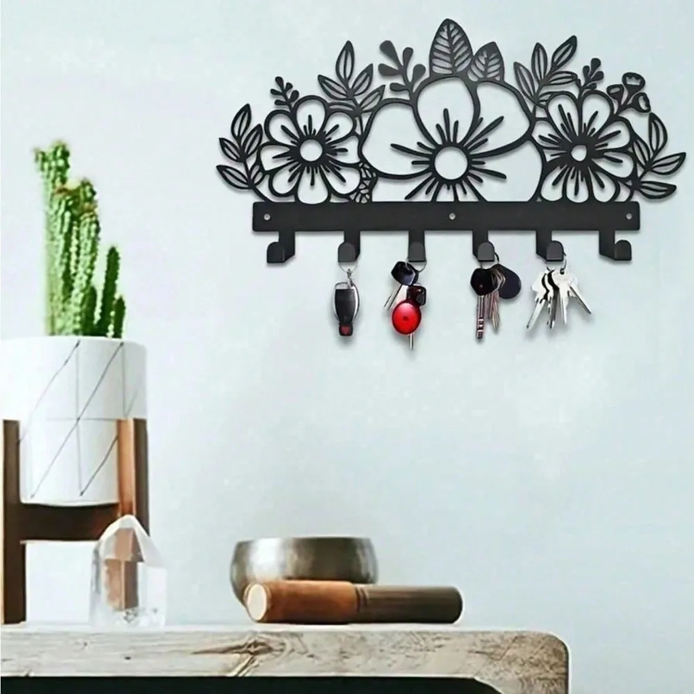 Gantungan Tanaman Personal untuk Dinding - Gantungan Tanaman Logam Besi Hitam, Dekorasi Taman Dalam & Luar Ruangan, Hadiah Berkebun yang Unik