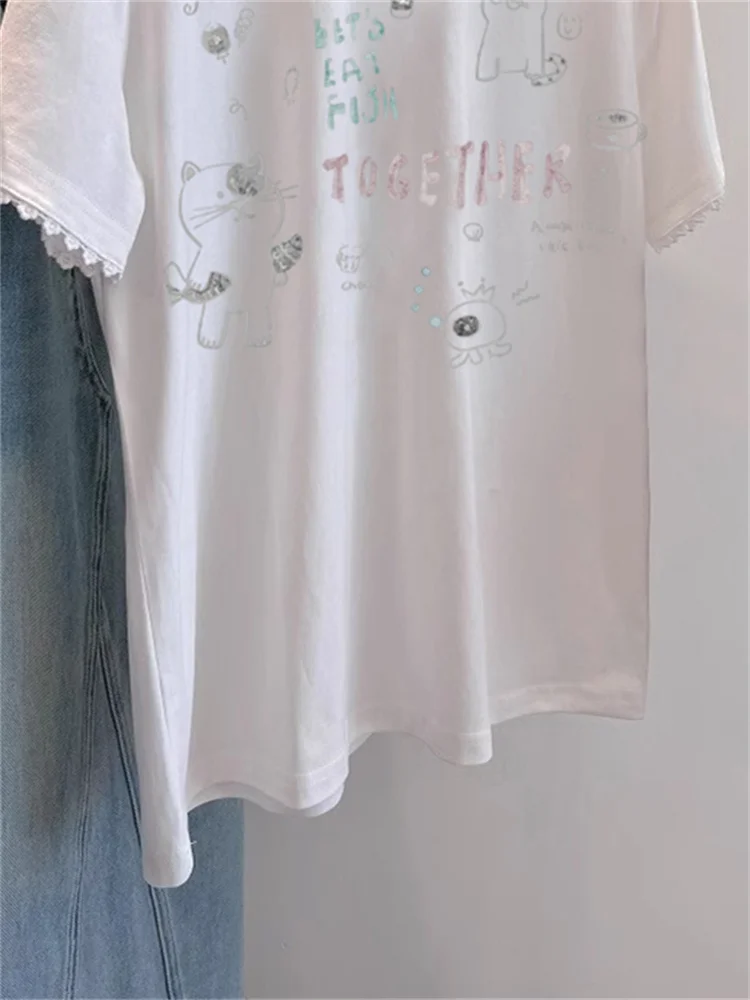 

Casual Loose Fit round Ne ort Sve T-irt ex Summer Korean Sle Design Sensation Anti-Aging Men Women Base irt