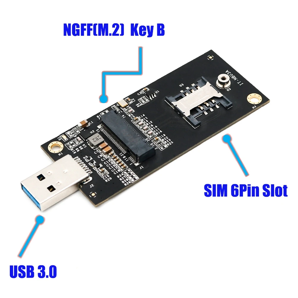 M2 To SIM USB Adapter M.2 M2 NGFF B Key To USB 3 3.0 Converter USB3.0 Expansion Card for 3G/4G/5G Module