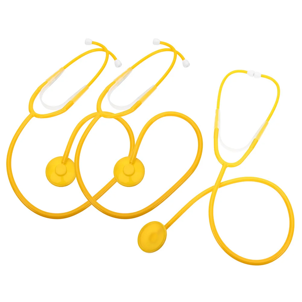 3 pçs crianças estetoscópio enfermagem médico estetoscópio role play conjunto fingir jogar para o dia das bruxas escola criança estetoscópios modelo