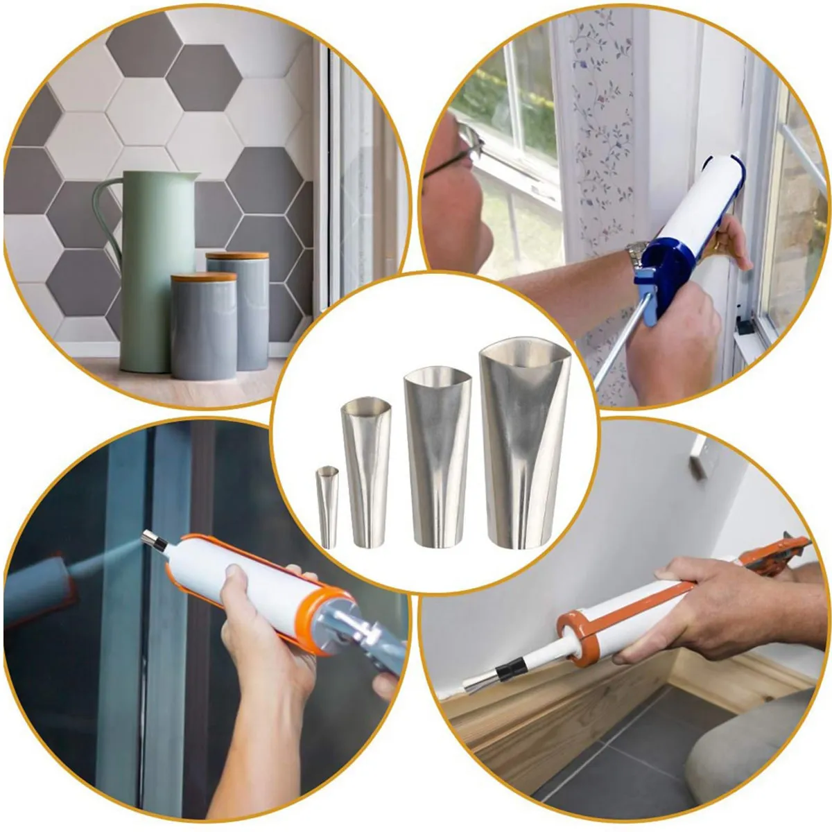 17-Piece Stainless Steel Caulk Tool Set – Rust-Proof Scraper & Trimmer for Kitchen, Bathroom, Window Sealant Finishing