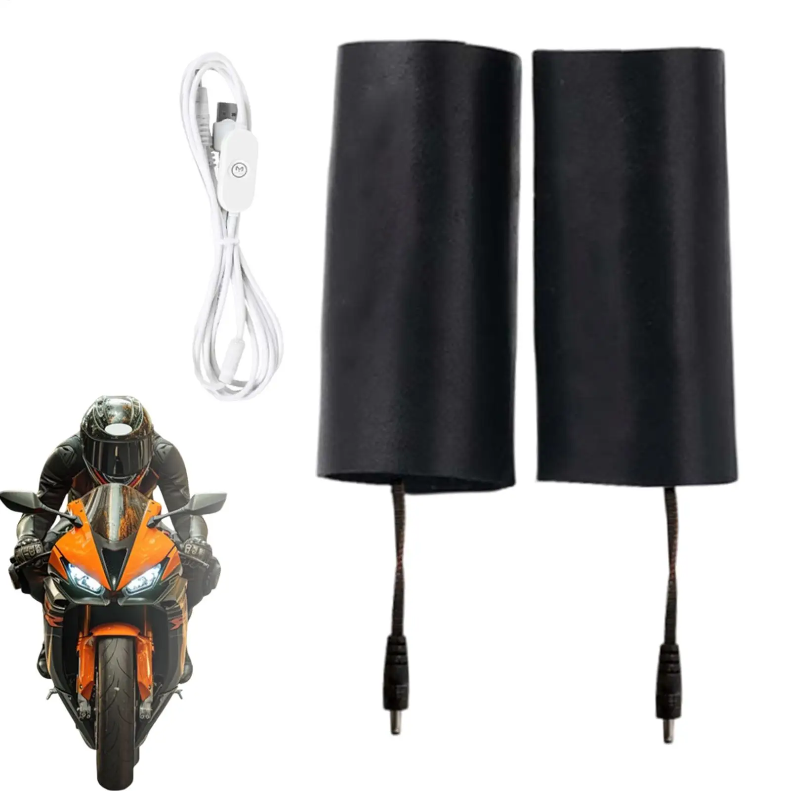 Motorcycle Electric Heating Handle Cover USB Charging 3 Temperature Setting Cycling Hand Heater Winter Heated Scooter Grip Cover