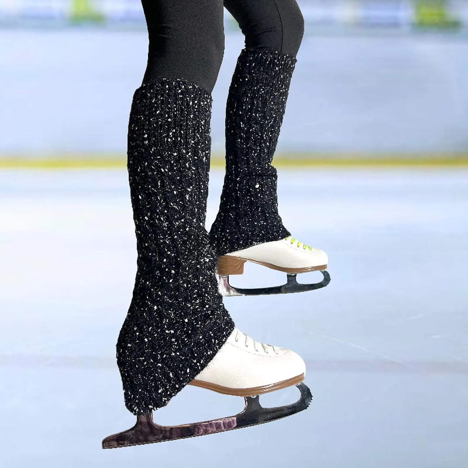 Calcetines largos de punto para patinaje artístico sobre hielo, cubrebotas, calcetines cálidos, accesorios deportivos para patines de interior