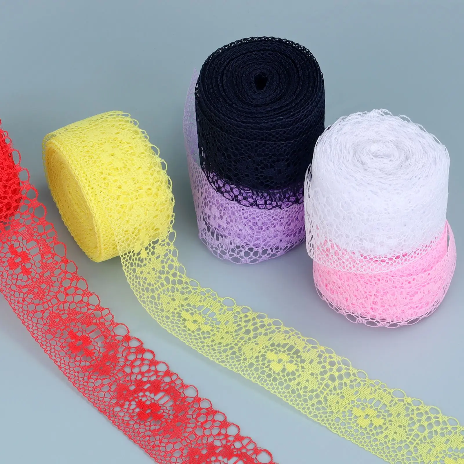 10yards Lace Ribbon Bilateral Handicrafts Embroidered Lace Fabric Trim Lace Ribbon Decorations DIY Doll Clothes Sewing Crafts