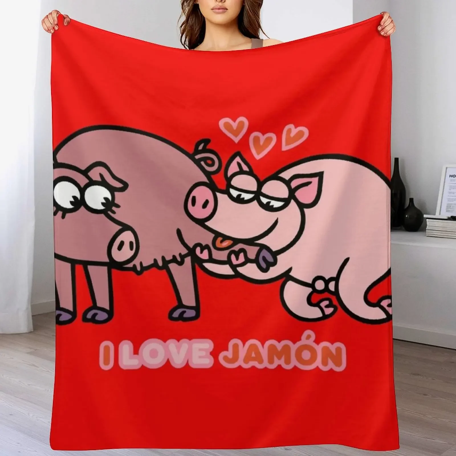 

I Love Ham Throw Blanket Color Fast Cozy Throw Blanket