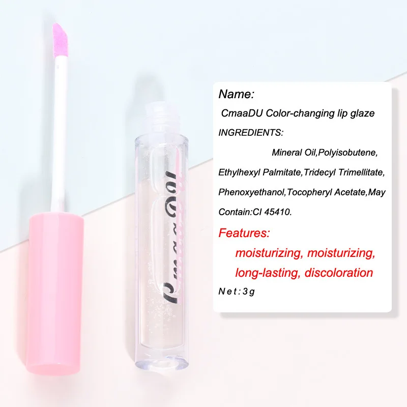 

CmaaDu High Quality Warm Color Changing Lip Gloss Lipstick Jelly Abundance Color Shining Nutritious Lipgloss Glitter Lip Care