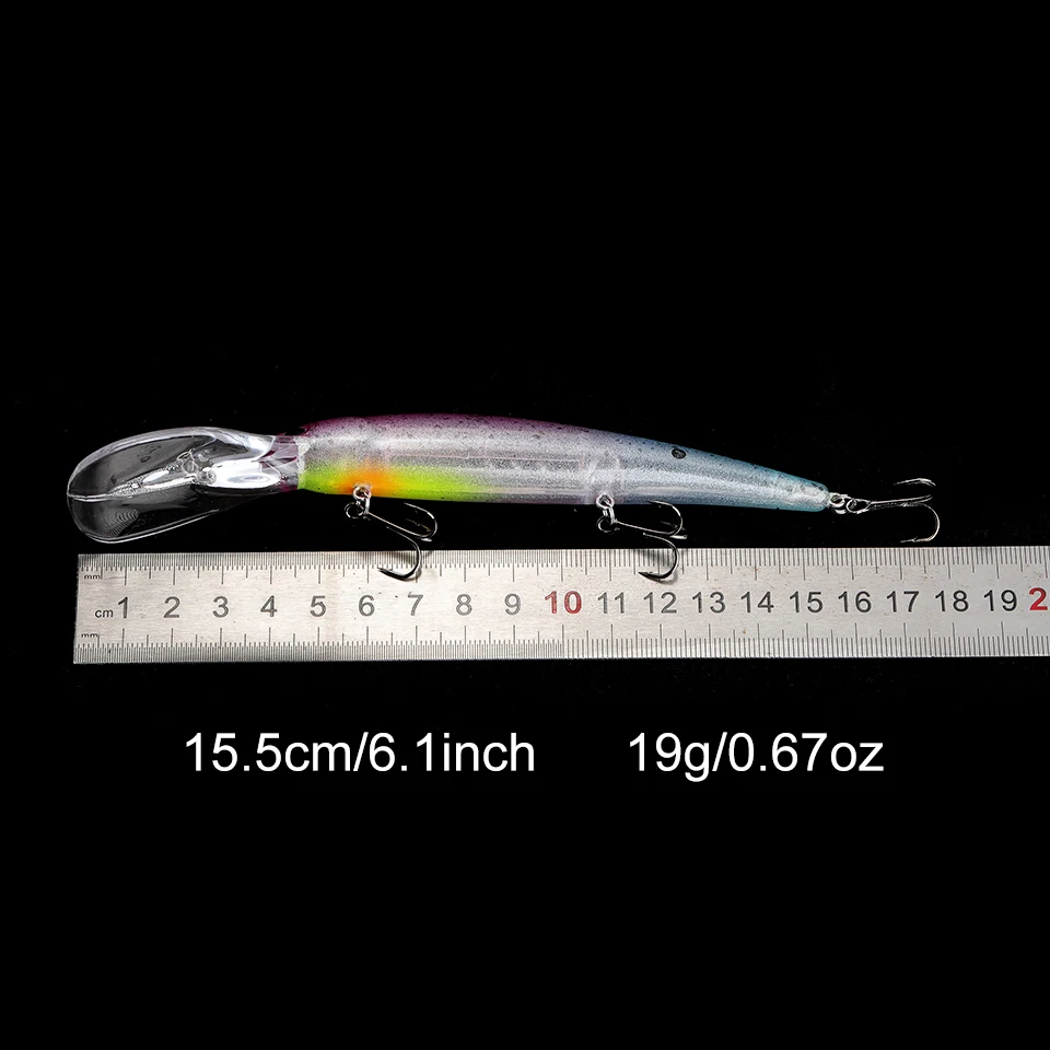 GOBYGO 1PCS Floating Minnow Lure 120mm/20g Trolling Wobbler Crankbait Bandit Minnow Bass Pike Bait Saltwater Fishing Tackle