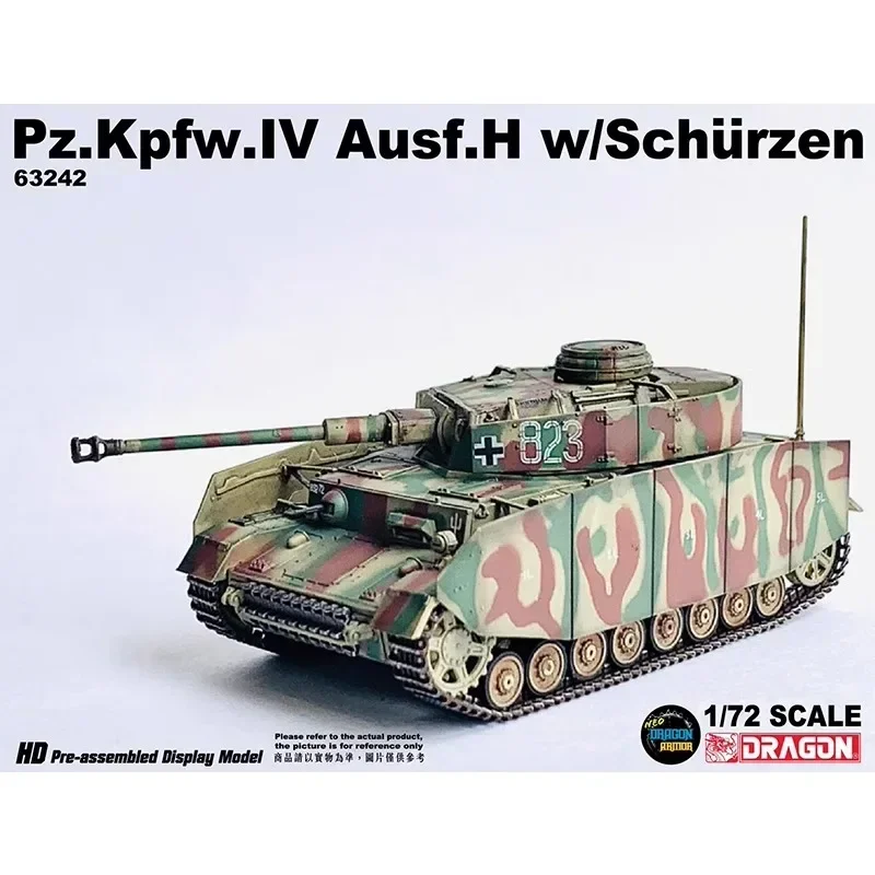 New Diecast 1/72 Scale Veyron 63242 German Panzer IV H with Side Skirt Armor 1944 Model of Finished Tracked Combat Vehicle