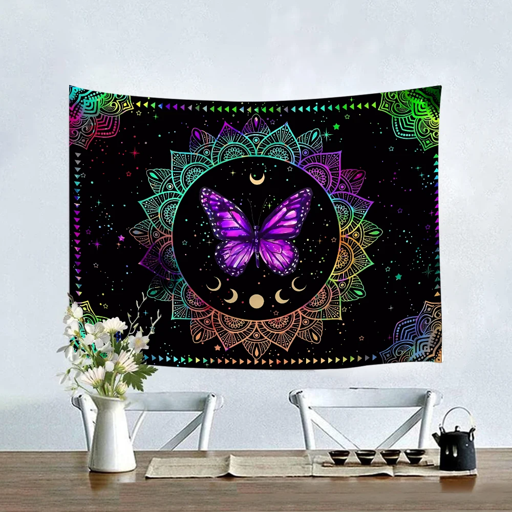 1pc 75x100cm Butterfly Pattern Printed Tapestry,Wall Hanging for Living Room Poster Decor,Wall Decor With Hanging Sensation