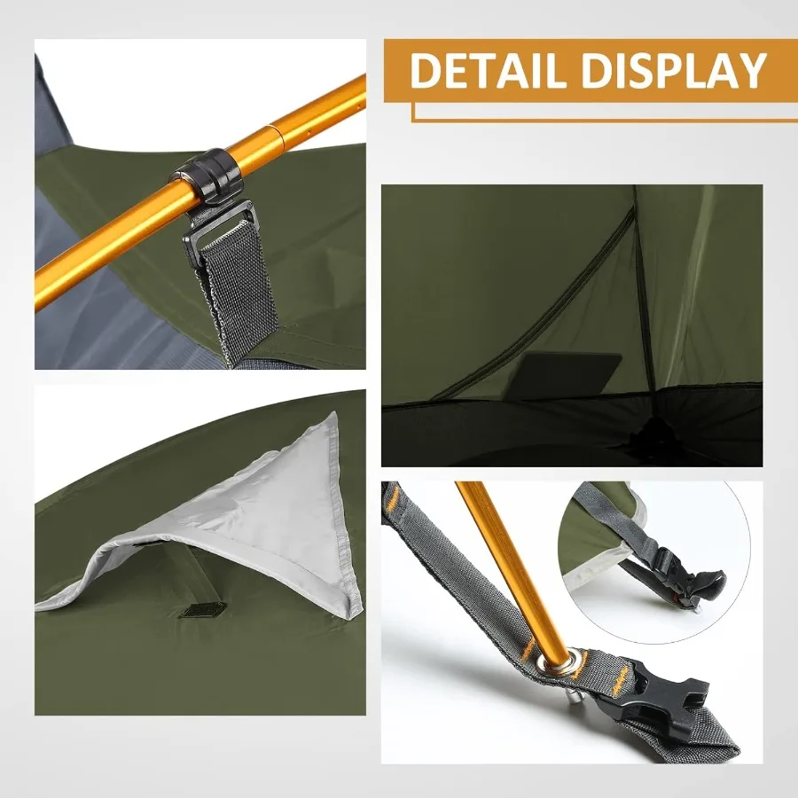 خيمة التخييم 1 2 شخص خيمة مقاوم للماء بابين الظهر خيمة سهلة الإعداد خفيفة الوزن للمشي في الهواء الطلق تسلق الجبال Tra