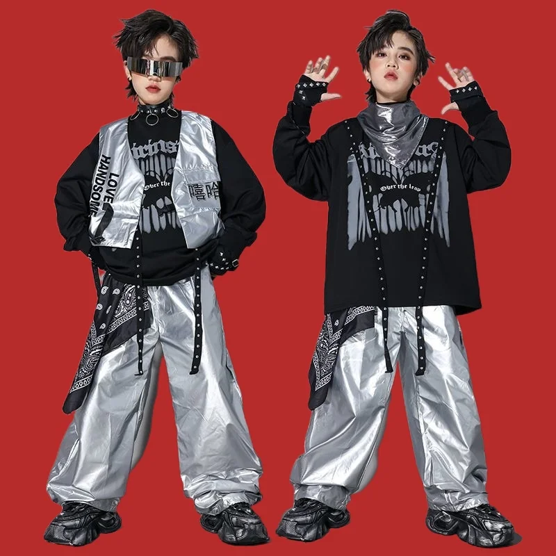 

New Year's Children's Choir Performance Costumes Girls' Jazz Outfits Sequined Boys' Drum Kit Hip Hop Street Dance Trendy Clothes