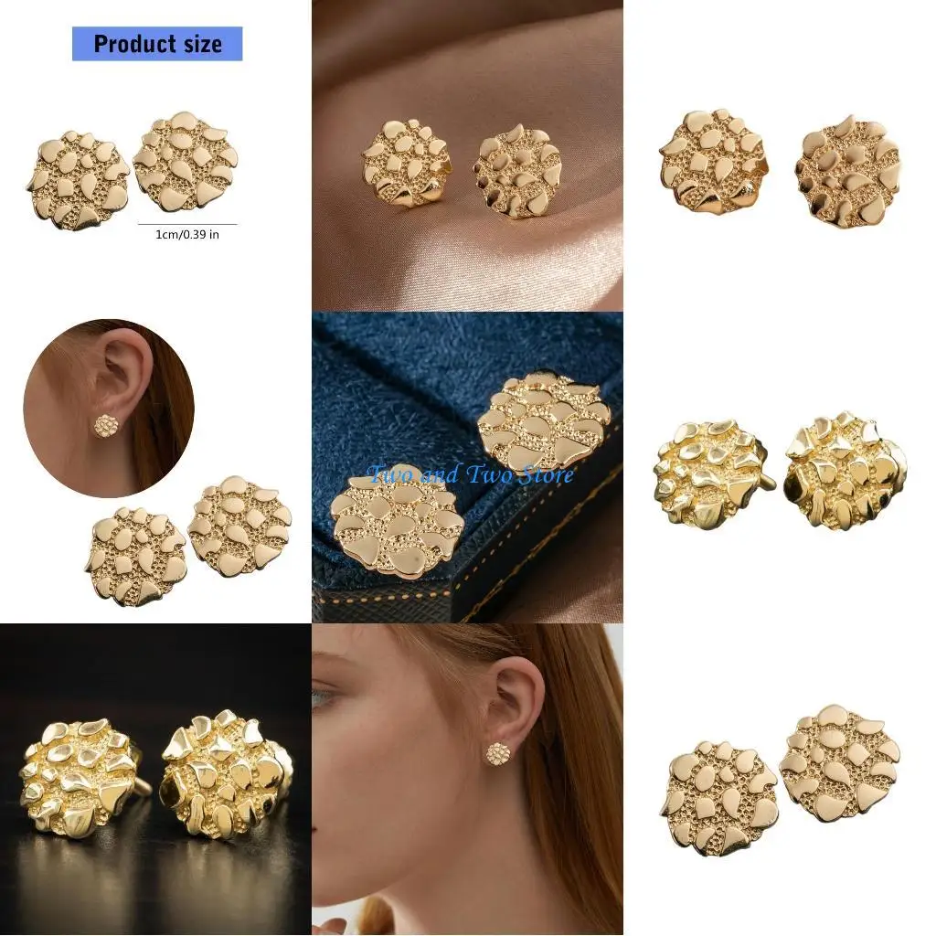 HX6F فريدة من نوعها غير منتظمة للأقراط الذهبية العتيقة الأقراط في الأقراط الحديثة