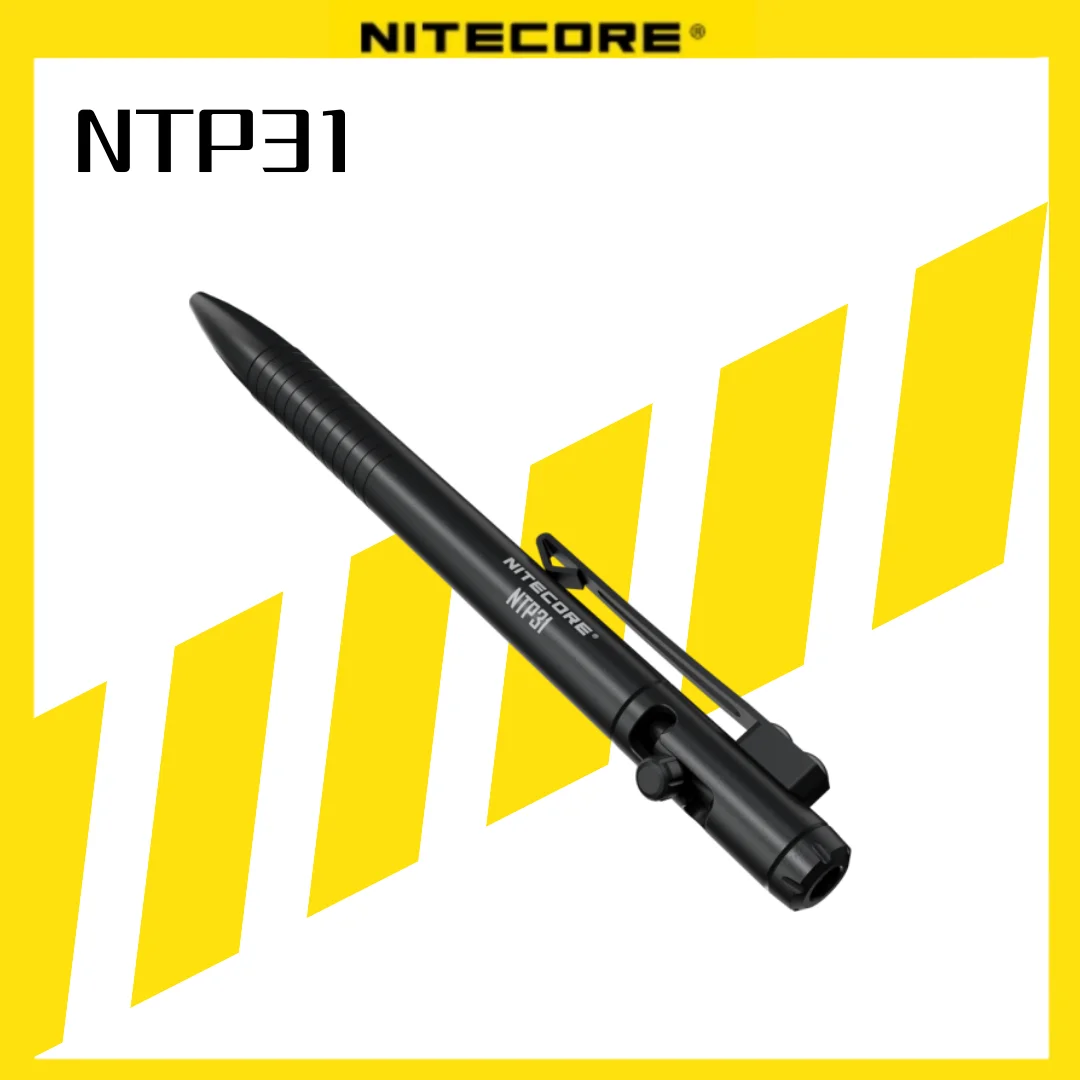 Ручка Nitecore NTP31 для самообороны, тактическая ручка, разбивание стекла и ежедневное письмо, двунаправленный дизайн болта из алюминиевого сплава Ручка Nitecore NTP31 для самообороны, тактическая ручка, разбивание стекла и ежедневное письмо, двунаправленный дизайн болта из алюминиевого сплава