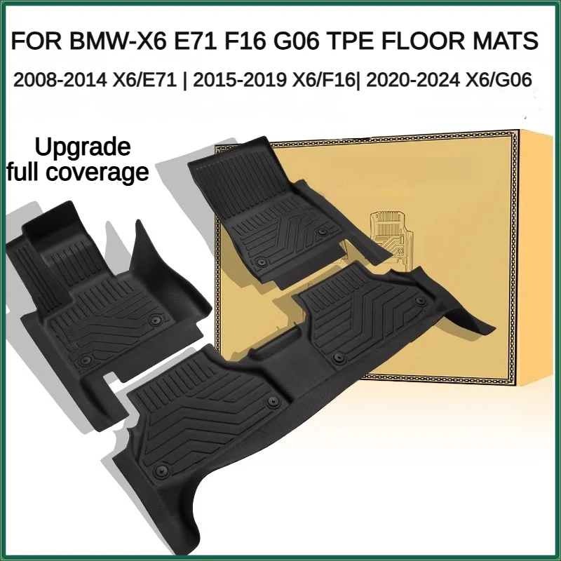 TPE Floor Mats For BMW-X6 E71 F16 G06 2008-2024 LHD Full Coverage Waterproof Surround Threshold Accessories