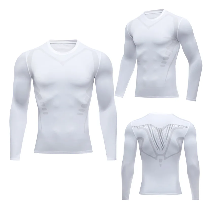 Fitness Clothing Men's Tight-fitting Quick-drying Basketball Clothing Moisture-wicking Running Long-sleeved Sports Training