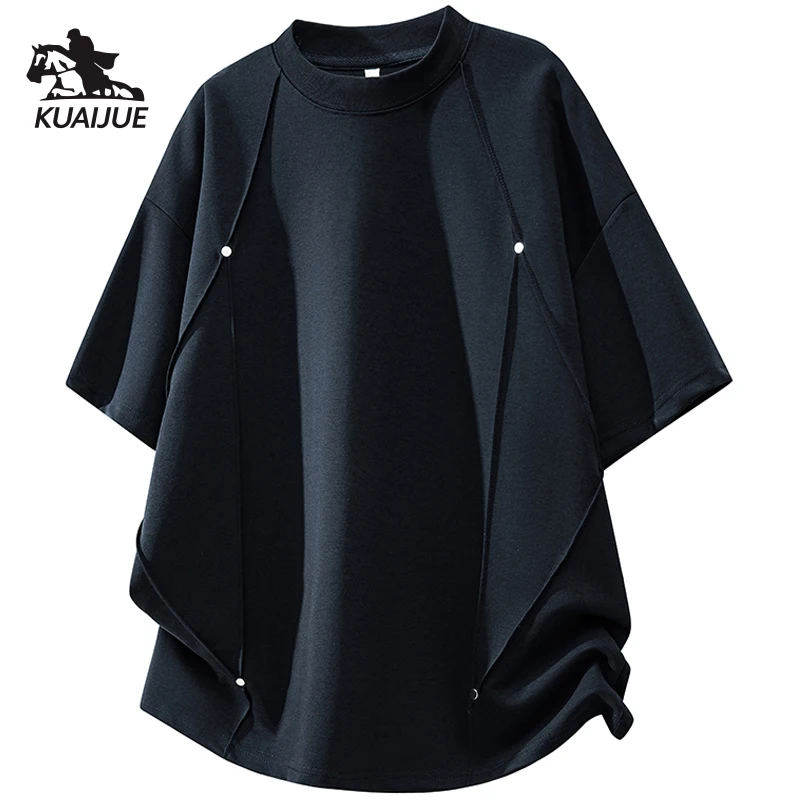 T-Shirt Men M-6XL 7XL 8XL Summer New Men's Short Sleeve T-Shirt Men Assembling Printing Stretch Fitness Mens Casual T Shirts