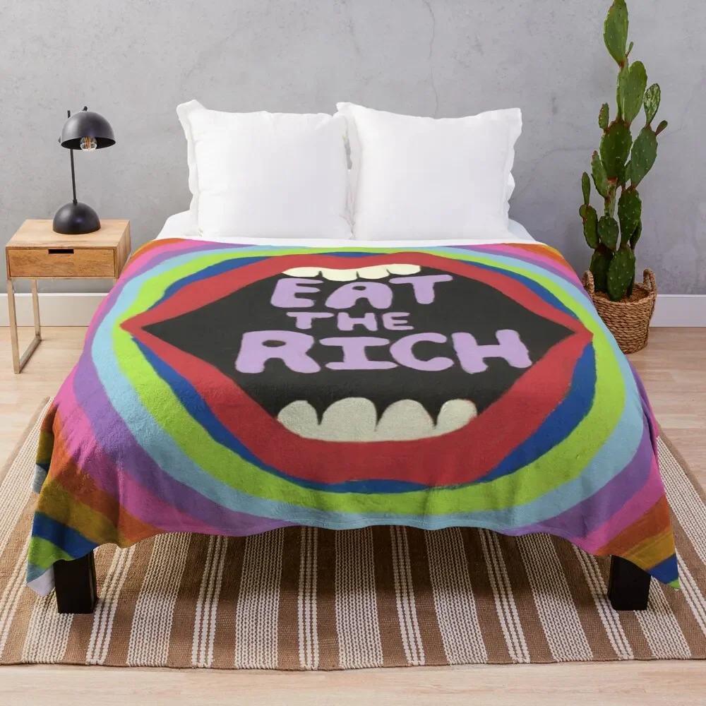 

Eat the Rich Throw Blanket Luxury Thicken Flannel Polar Blankets