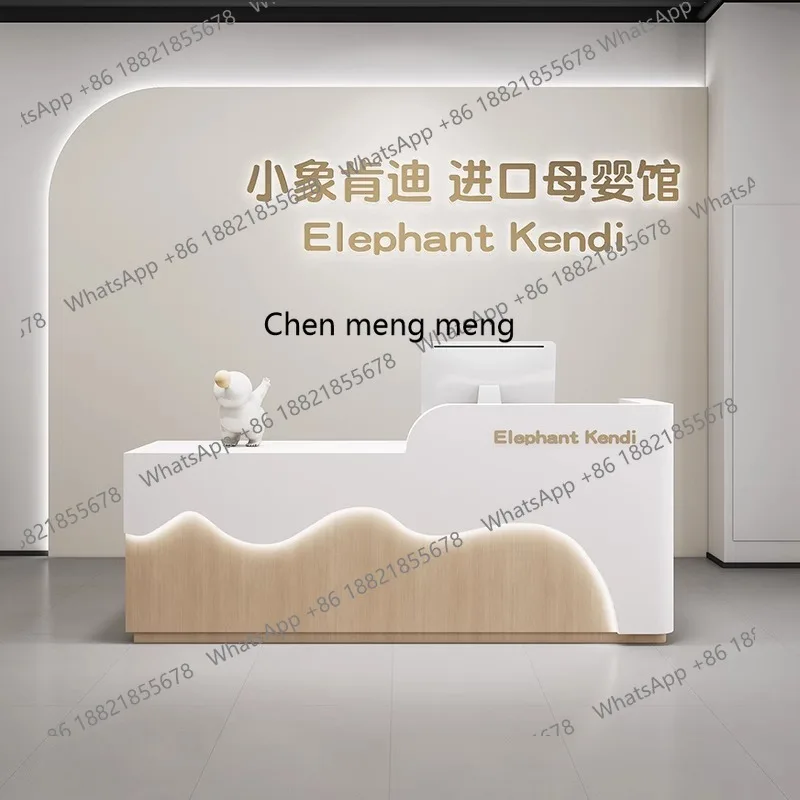 

Simple modern company reception desk paint beauty salon checkout page training center bar counter