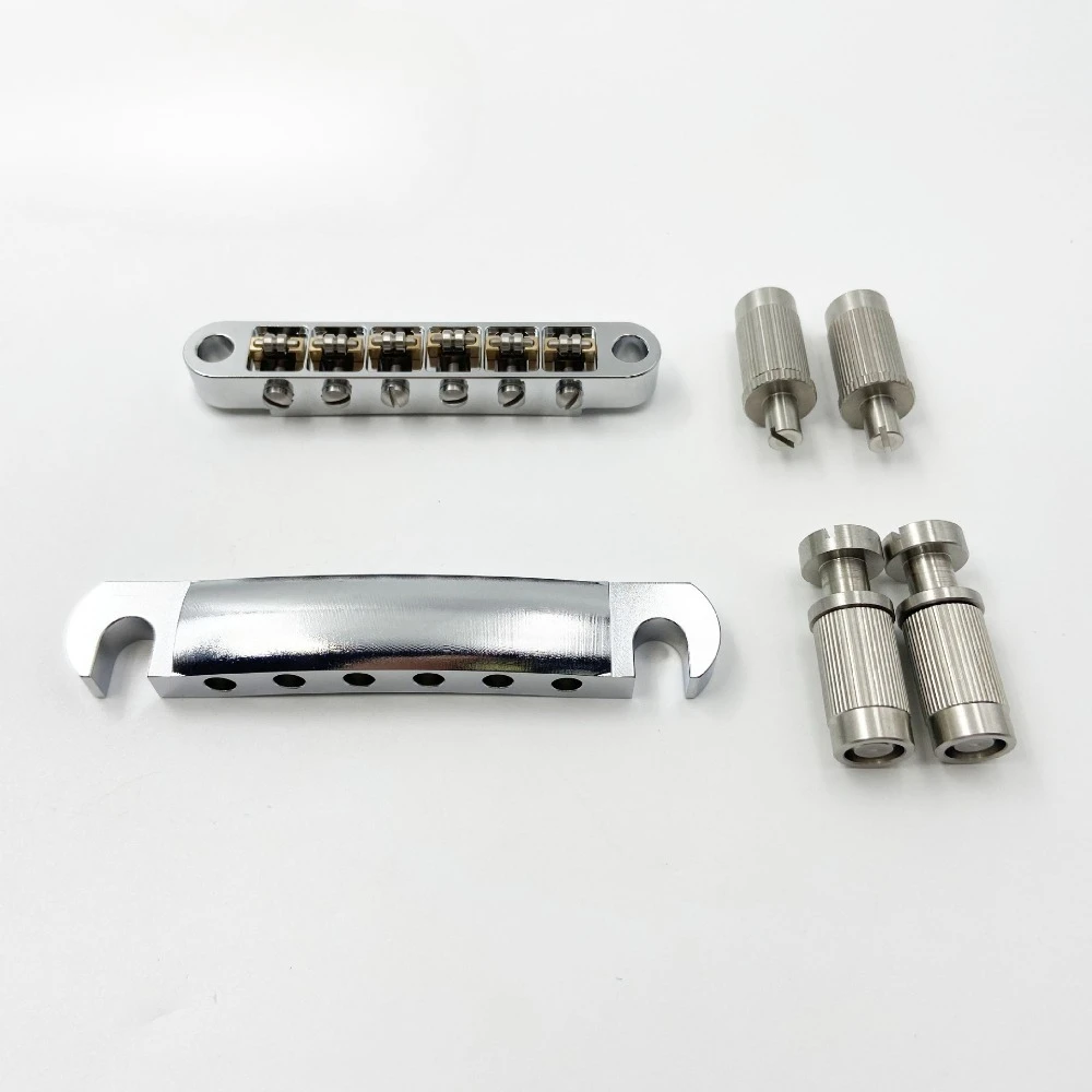 

Multi-Material 6-String Roller Bridge & Tailpiece, Brass/Stainless Steel/Titanium/Aluminum for Electric Guitar