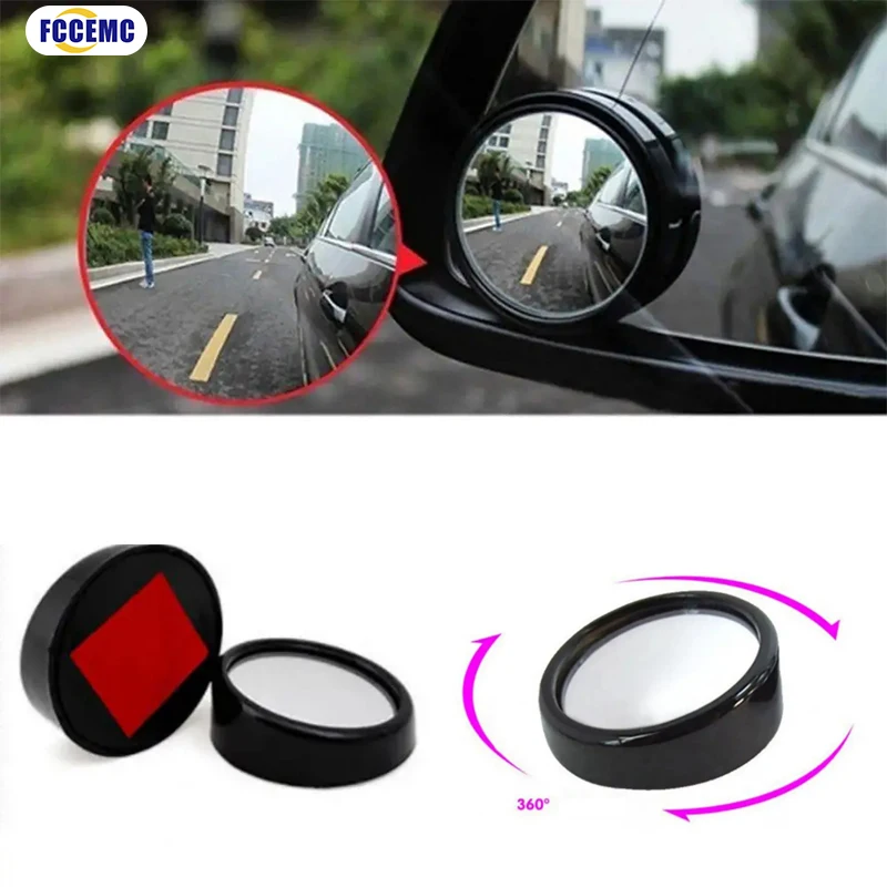 1Pair Adjustable Car Rearview Blind Spot Side Rear View Convex Wide Angle Mirror Car 360° Blindspot Rearview Parking Mirror