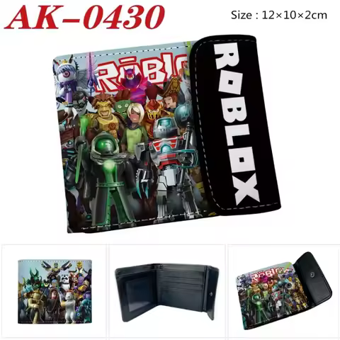 Game Roblox Snap on Wallet Anime Peripheral Portable Storage Bag Purse Full Color Card Bag Student Fashion Birthday Gifts