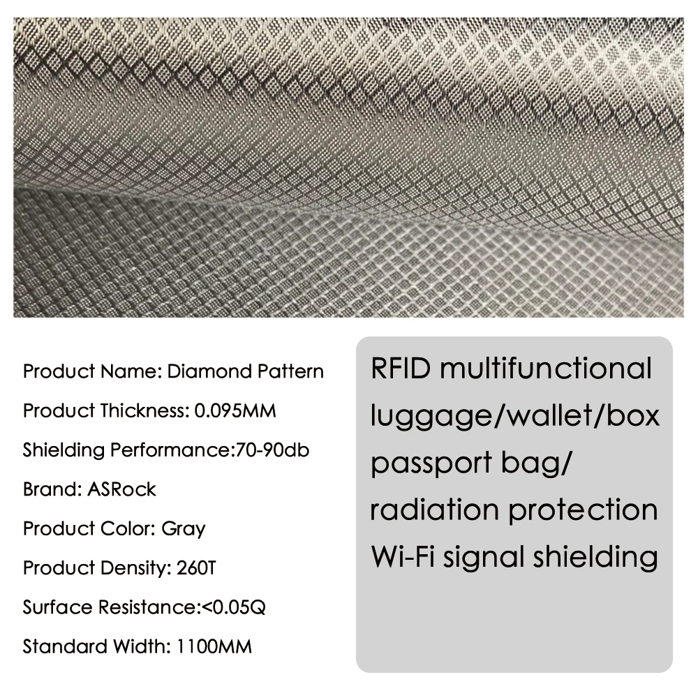 Faraday Fabric RFID Shielding Block WiFi/RF Anti-Radiation Conductive Material Shields Cover For  Bluetooth,Cellphone Signal