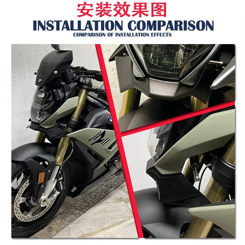 Motorcycle For BMW S1000R  2021 2022 2023 S 1000 R  S1000 R  Wing Fairing Downforce Naked Front Aerodynamic Spoiler Winglet New