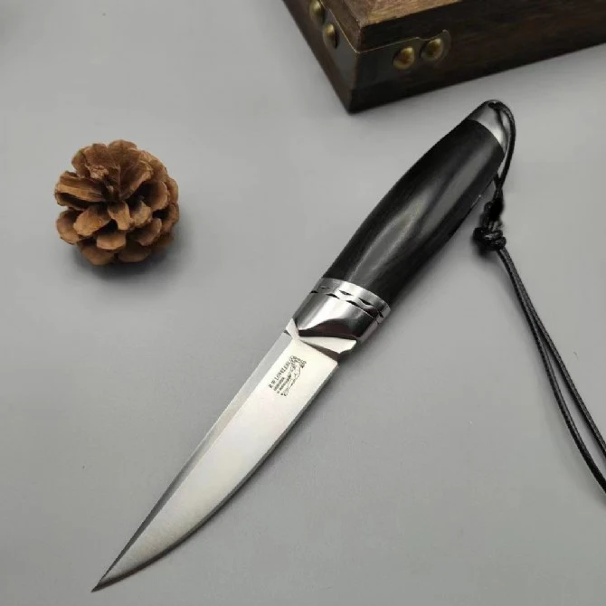 

Paodin Nordic Beauty Straight Fixed Blade Knife M390 Blade Ebony Handle Tactical Hunting Camping EDC Survival Tool Knives