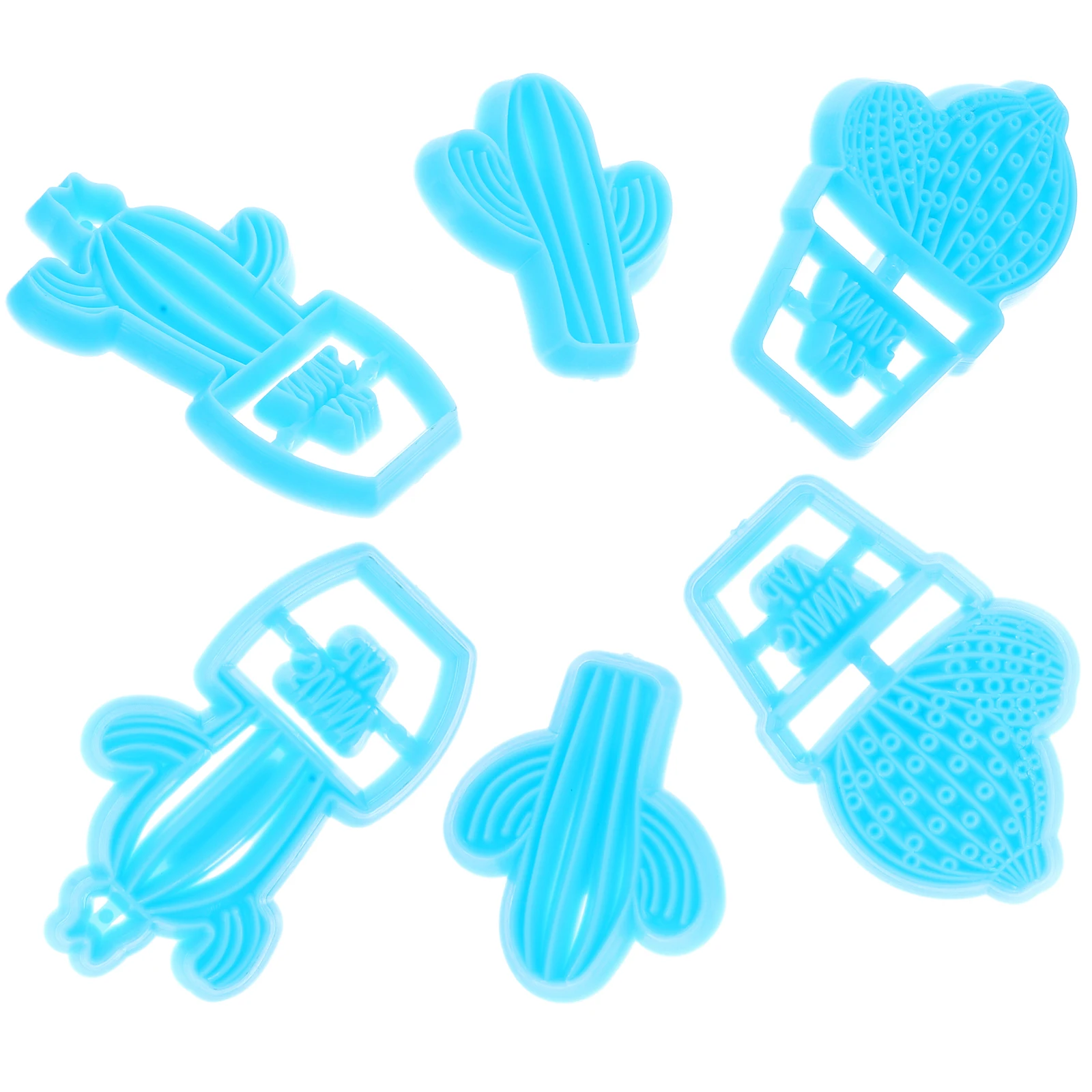 

6pcs Cactus Cookie Cutters Plastic Reusable Baking Tools Fondant Molds Chocolate Mold Cookie Supplies for Cake Decorating