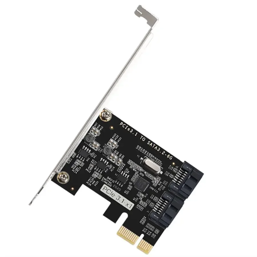 PCI-E x1 to 2 Port SATA III 6Gb/s Expansion Card with JMB582 Chipset PCI Express x1 SATA Controller Adapter Card