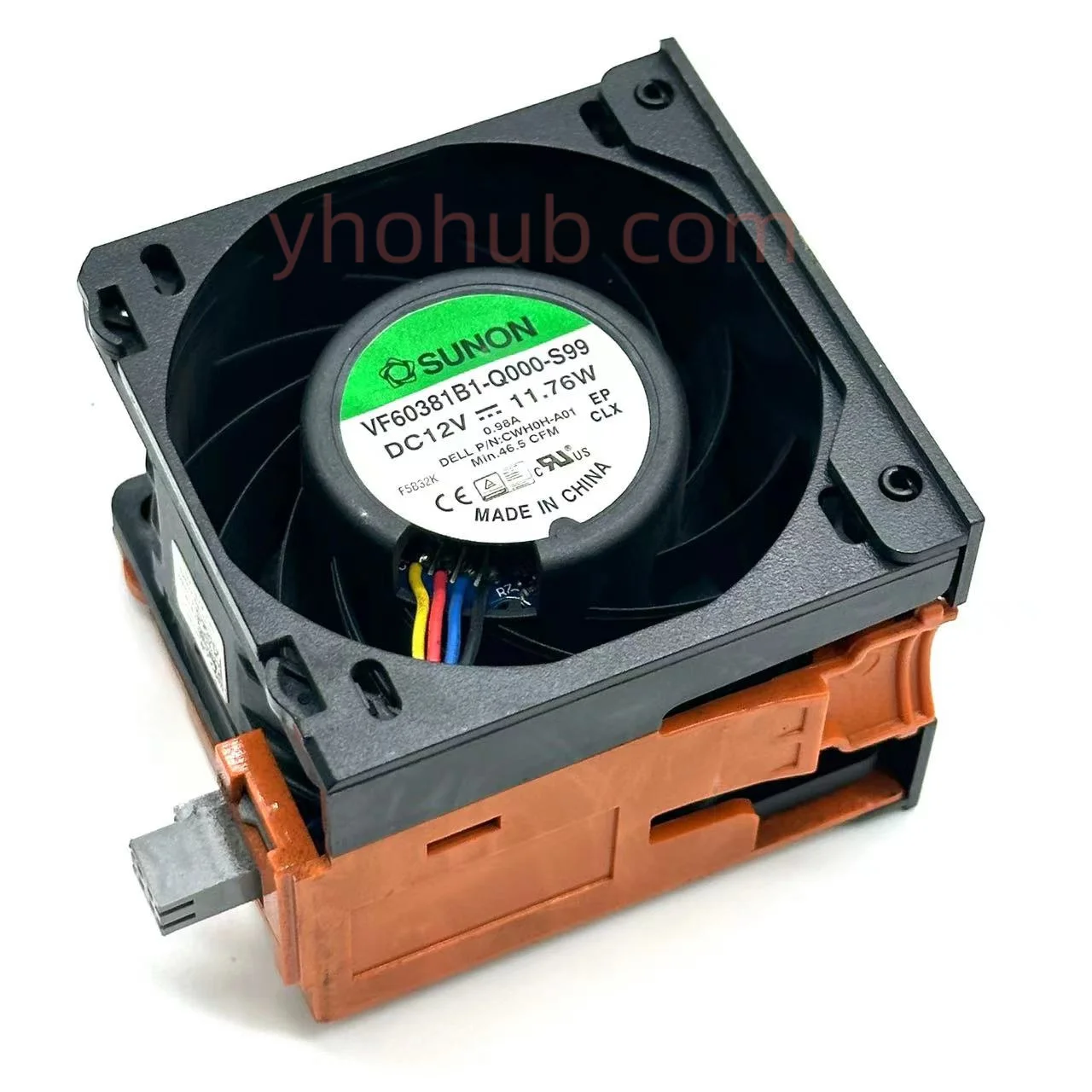 

R730 R720XD VF60381B1-Q000-S99 CWH0H-A00 H0H89 DC 12V 11.76W 60x60x38mm Server Cooling Fan