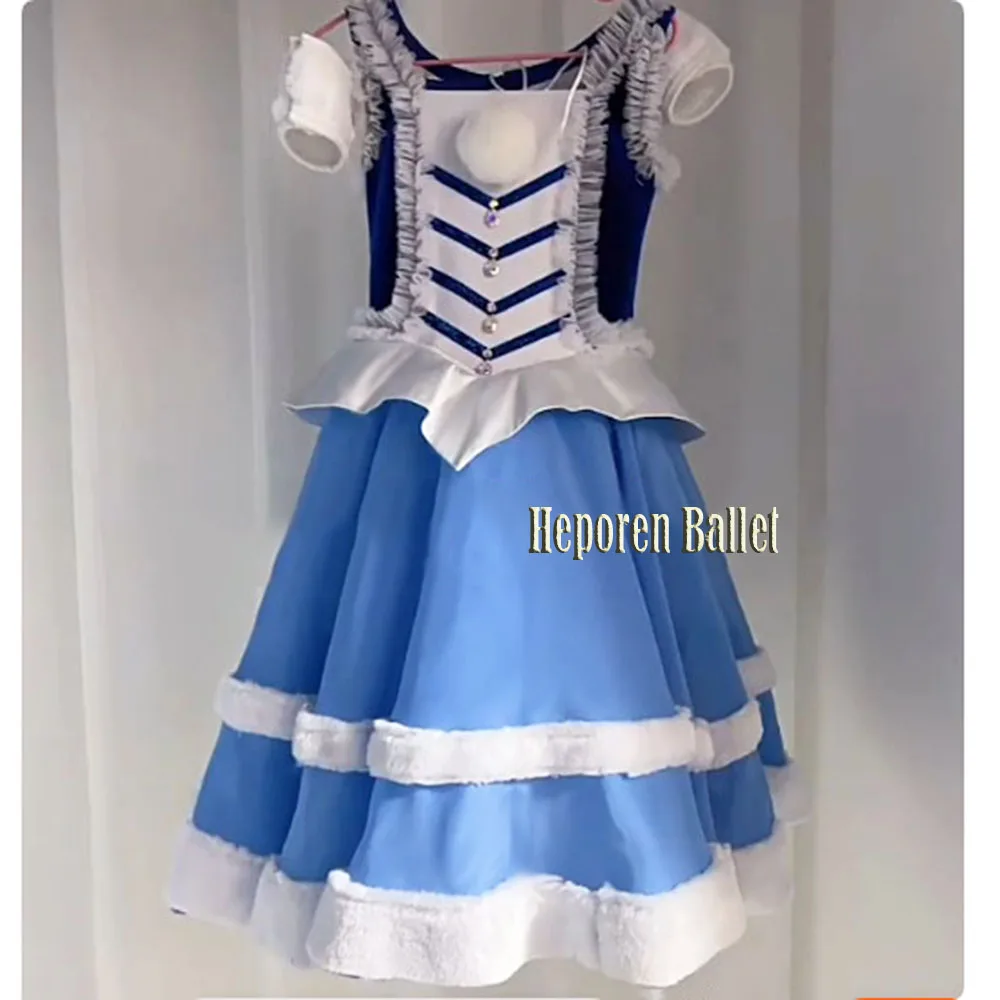 Custom Made Blue Little Drummer Bunny Ballet Dress With Vest, Bunny Variation Fairy Doll Ballet Tutu Dress Retail Wholesale