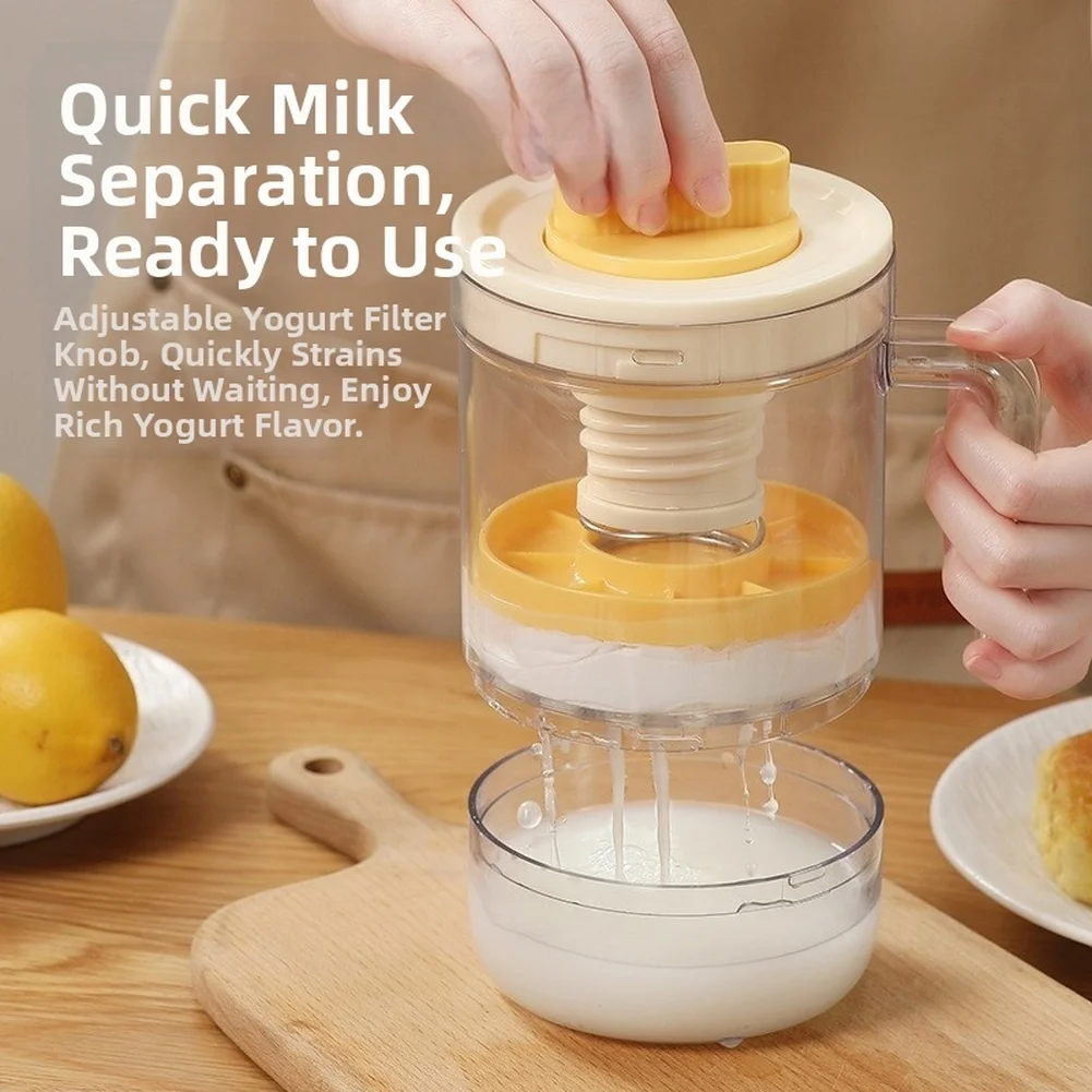 

Rotatable Handle Yogurt Strainer with Fine Mesh Filter for Quick and Efficient Greek Yogurt and Cold Brew Separation