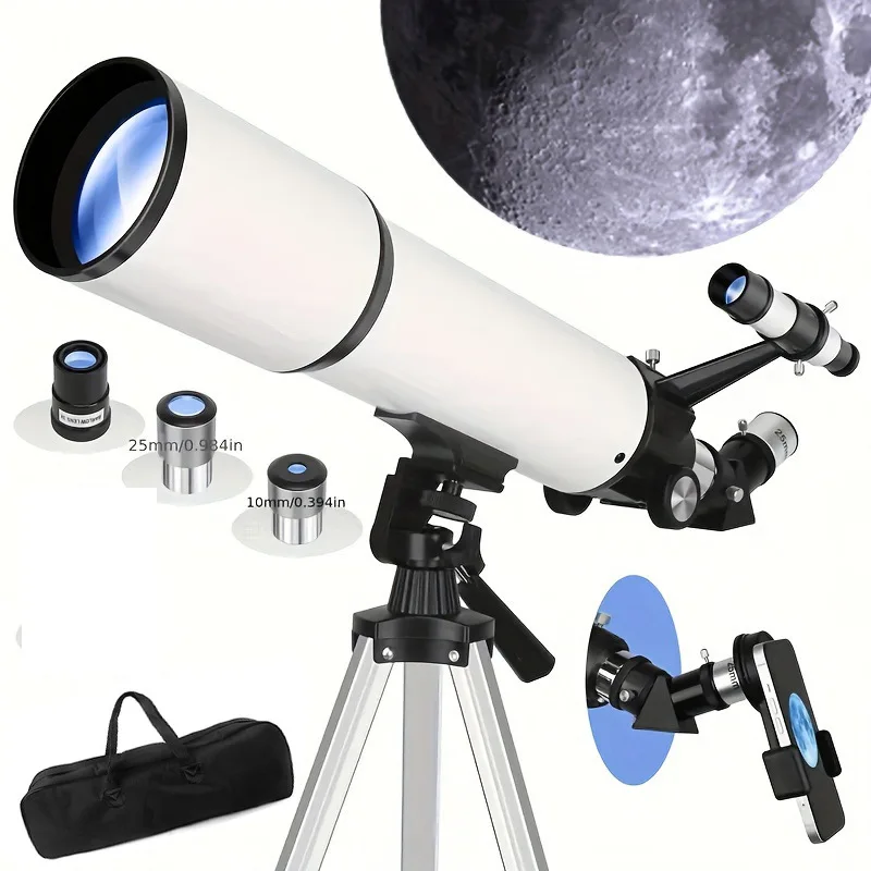 

80600 Astronomical Telescope High Magnification High-definition 80MM Large Aperture 600MM Focal Length Outdoor Telescope