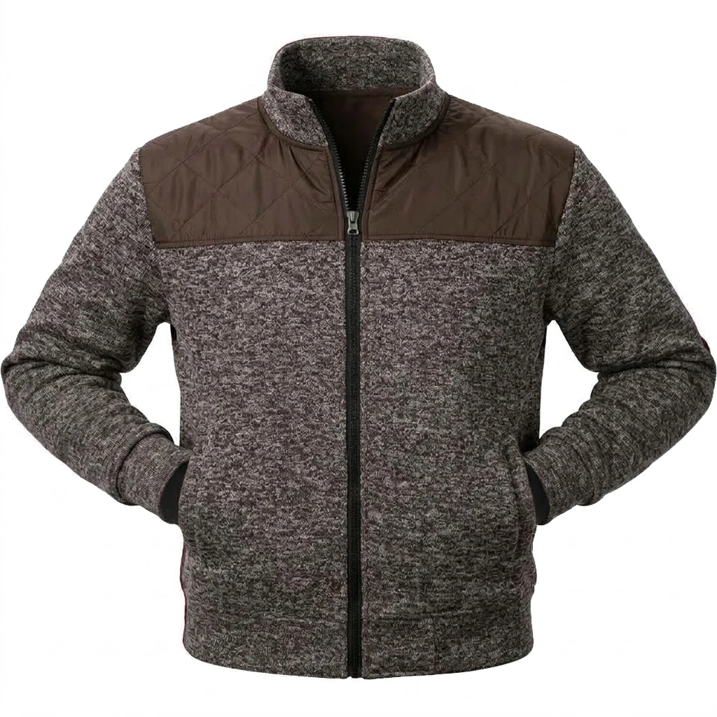 Herbstliche Herren-Fleecejacke, lässiger Stil, durchgehender Reißverschluss, Stehkragen, Sweatshirt, warme Winter-Thermo-Cardigan-Jacke, Oberbekleidung mit Taschen, Oberteile. – Detail 11