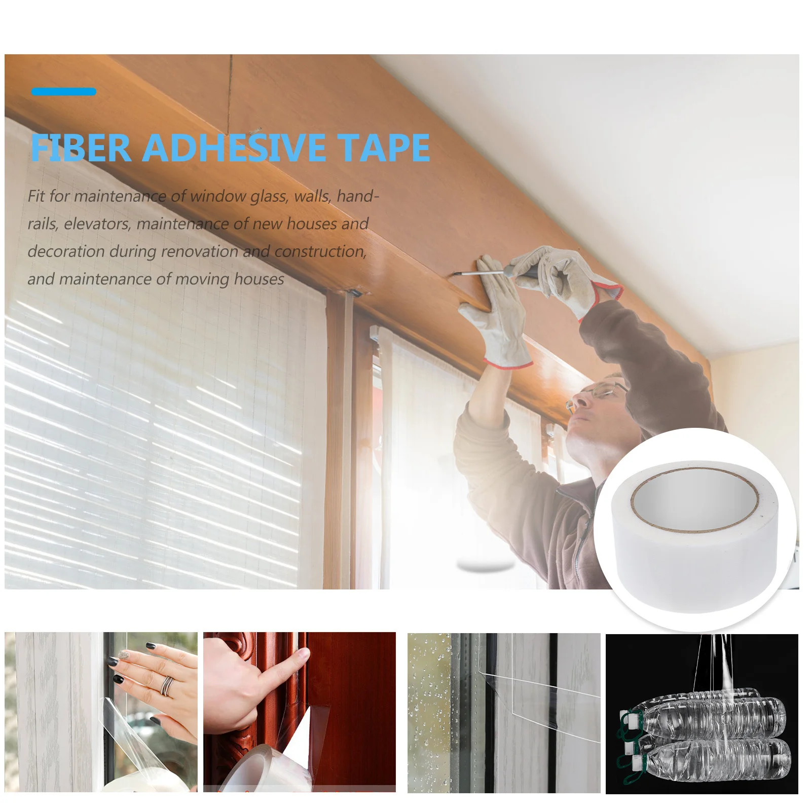 Heavy Duty Curing Tape Hand Tearable Clear Sealing for Wall Glass Handrails Repairs and Temporary Fixing during