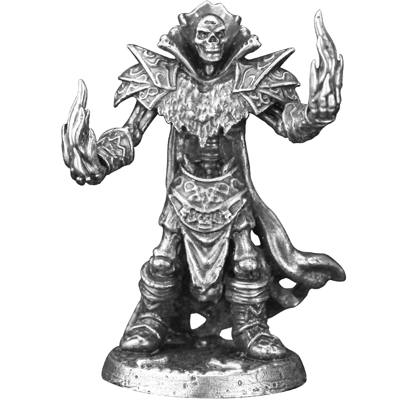 Metalen Cupronickel Undead Schedel Soldaat Model Actiefiguren Bordspel Stuk Creatieve Miniatuur Ornament Accessoires Beeldje