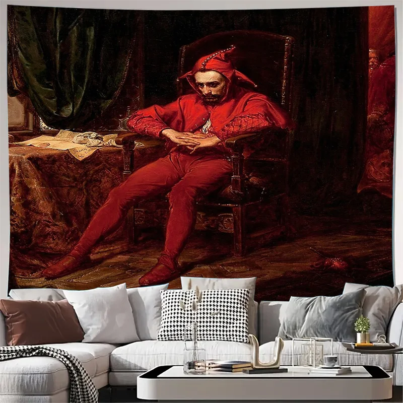 

Винтажный гобелен, средневековый рыцарь, настенный готический декор, домашний декор, портретный художественный гобелен в стиле Ренессанс, разделитель для комнаты, фон