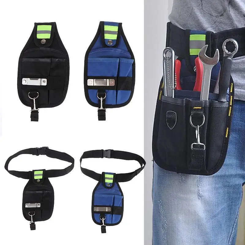 Small Tool Belt Waist Pack - Double Layer Utility Pouch for Phone/Keys/Coins Lightweight Work Belt Bag with Multiple Pockets