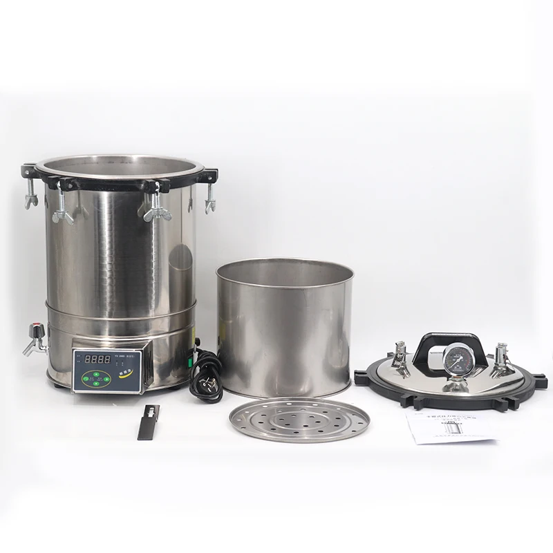 

2KW sterilization pot Digital portable pressure steam sterilizer 18 24 30 liter autoclave sterilizer for mushroom