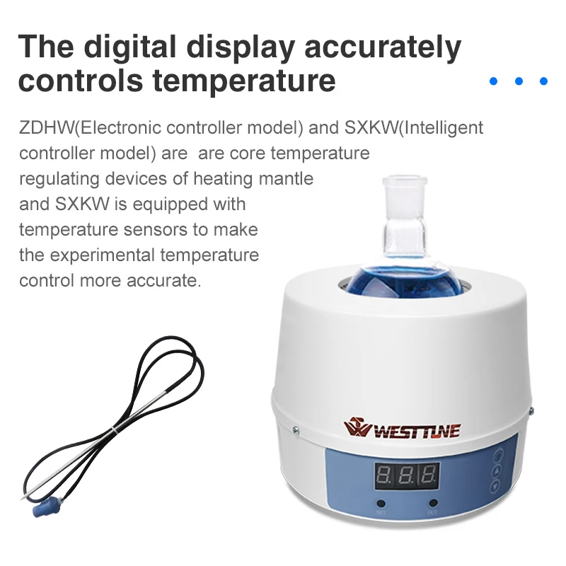 WESTTUNE Laboratory Digital Electric Heating Mantle 250/500/1000ml Lab Thermostatic Heater with Temperature Controller 220v ﻿