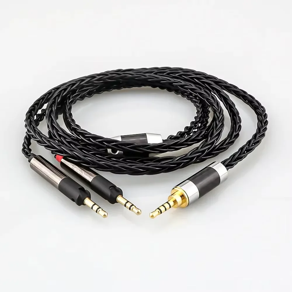 HiFi 4.4/2.5mm Xlr 152 コア ブラック シルバー メッキ イヤホン アップグレード ケーブル ATH-R70X R70X R70X5 ヘッドフォン用