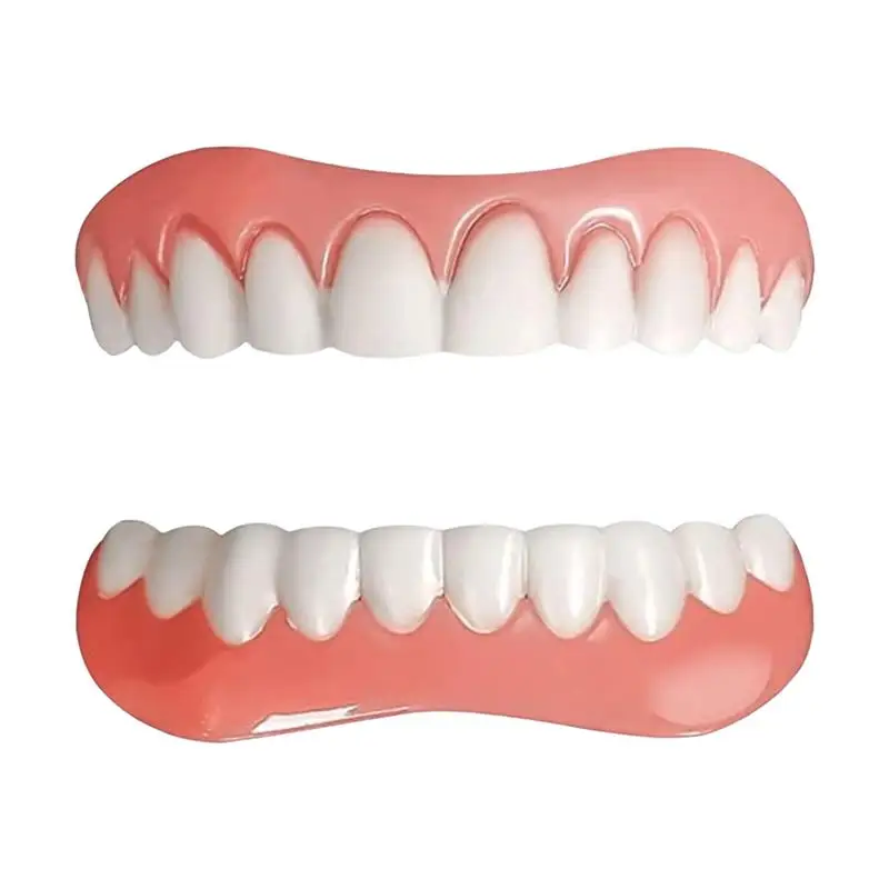 Kit de forro de dentadura de silicone natural, folheados de dentes de encaixe de ajuste confortável, conjunto profissional de reparo de dentes e delineador para adultos