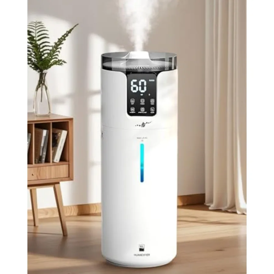 Humidifier Large Room 4.2 Gal/16L Large Humidifier for 1500 sq.ft 360 Nozzles Cool Mist Ultrasonic Top Fill Tower Humidifiers f